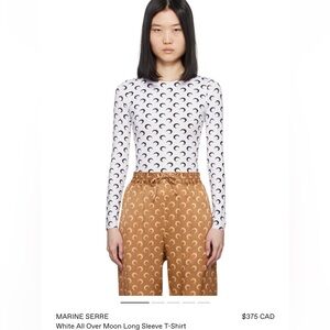 Marine Serre White All Over Moon Long Sleeve Shirt